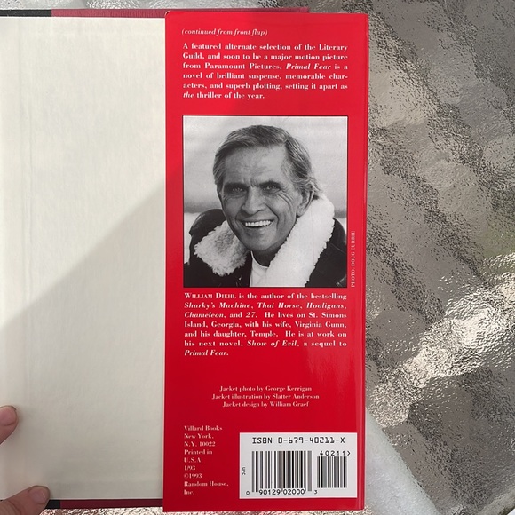 Primal Fear - William Diehl. Hardcover VG Condition. Fiction - Picture 4 of 8